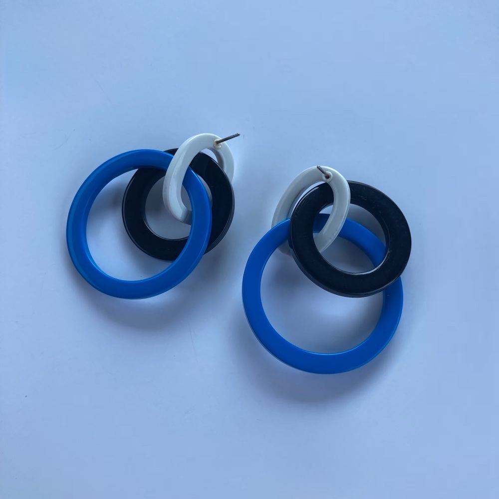 Funky hoop drop earrings